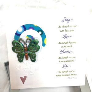 Butterfly Brooch by Patricia Dash on a  Blank Card Vtg